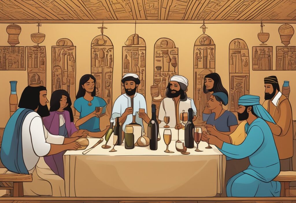 A group of people eating supper in Egypt