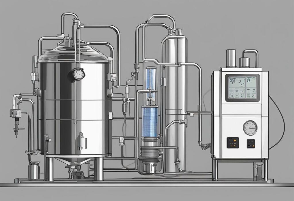A temperature-controlled fermentation machine for brewing beer.
