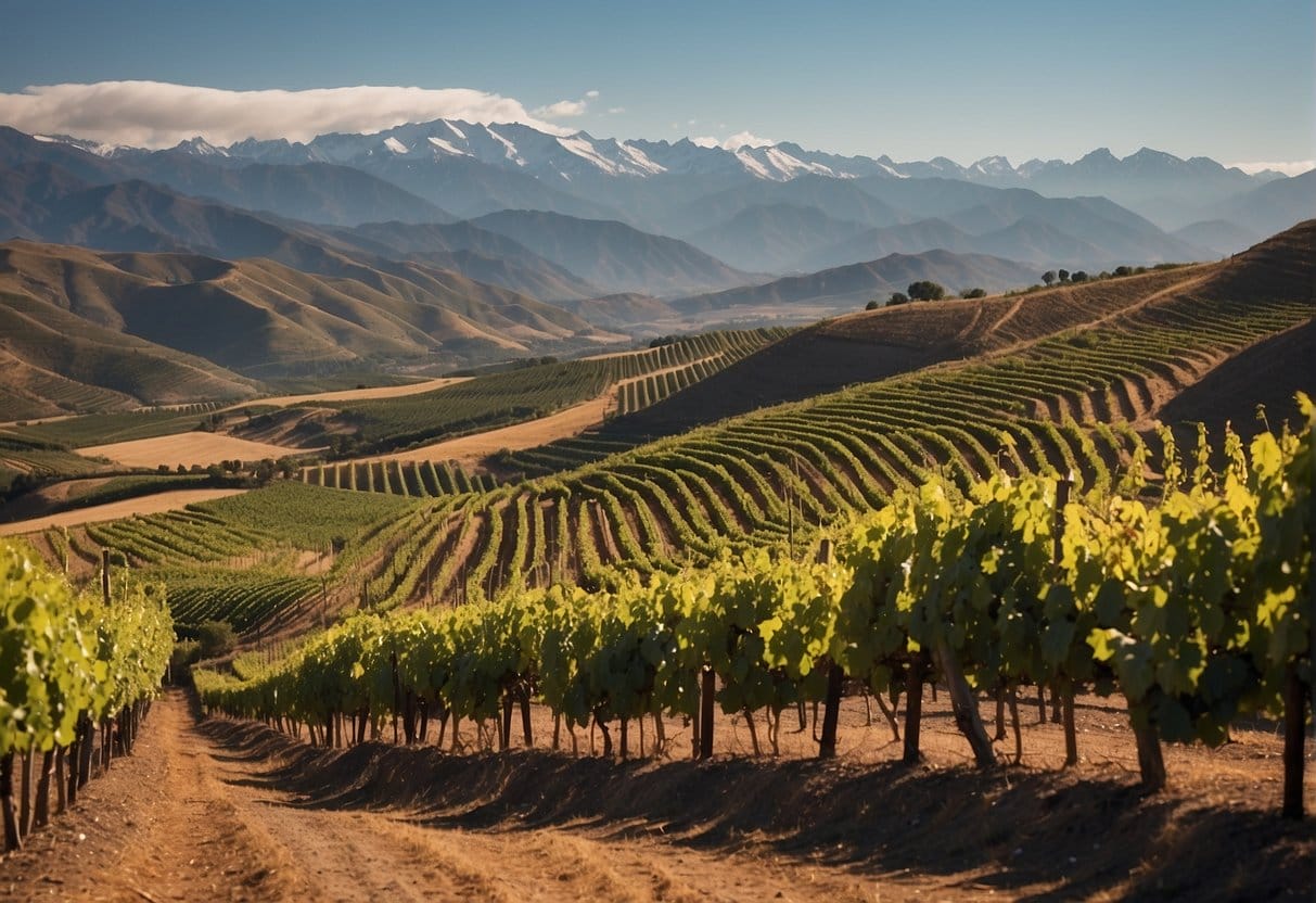 Limarí Valley Vineyards, with mountains in the background.