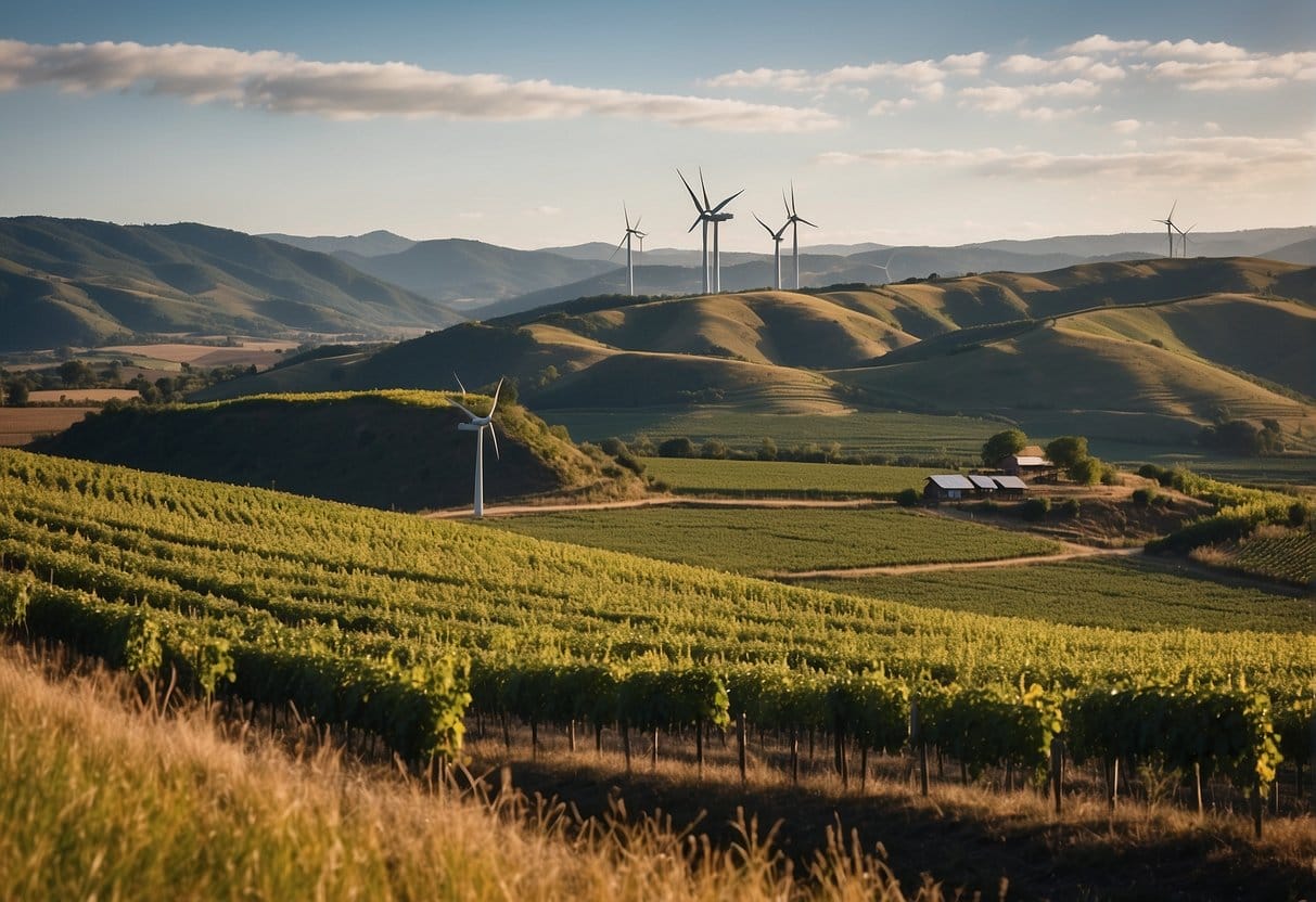 A windmills on a hill.