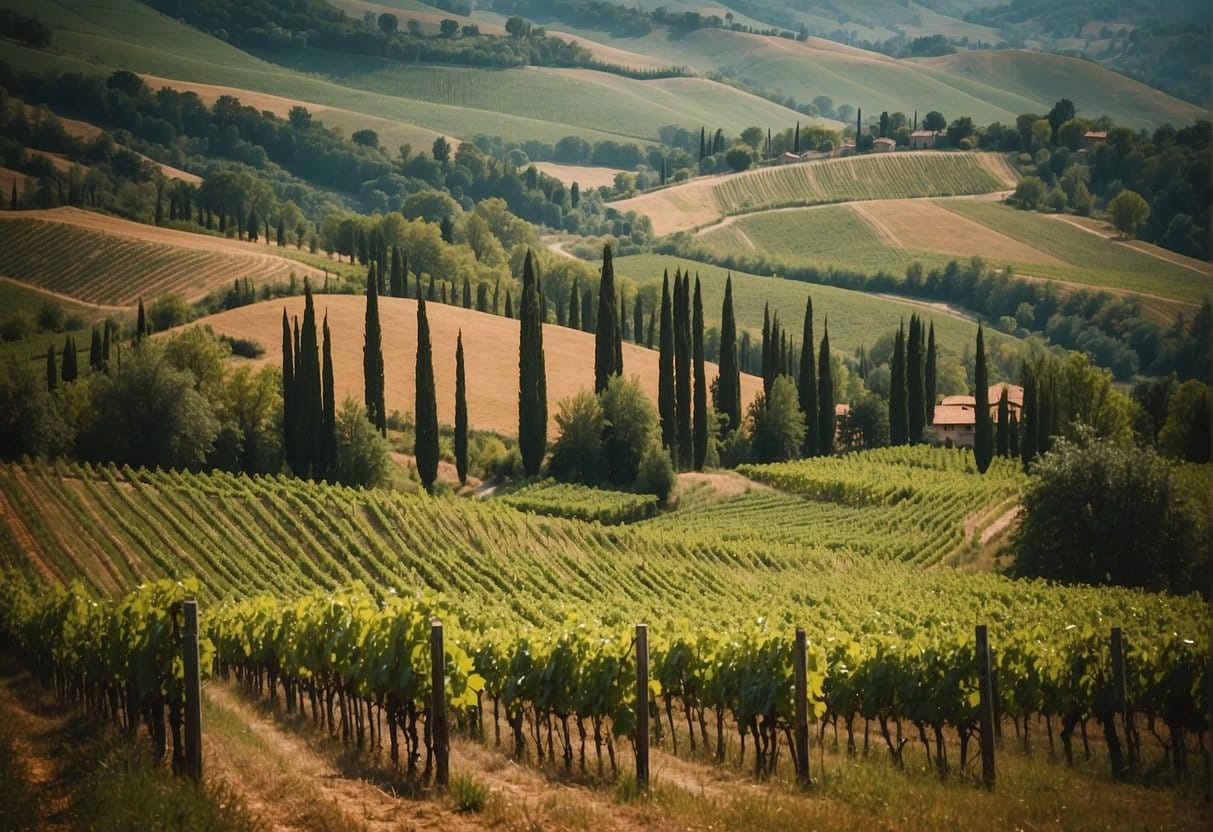 A vineyard in tuscany, italy.