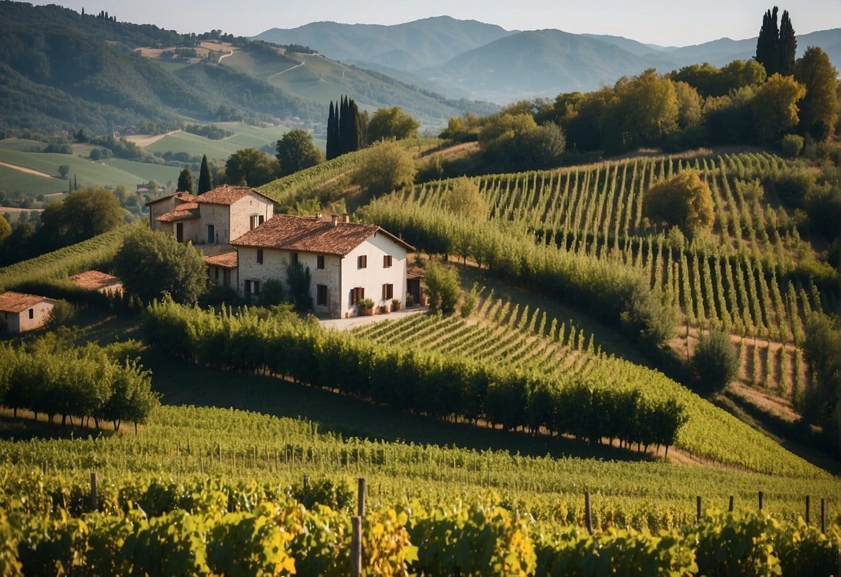 A vineyard in tuscany, italy.