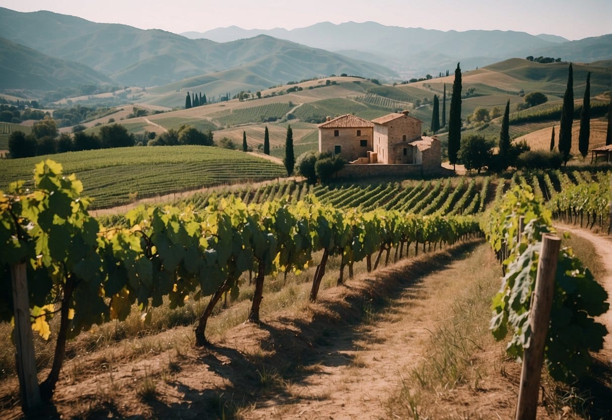 A vineyard in Tuscany, one of the wine regions in Italy.