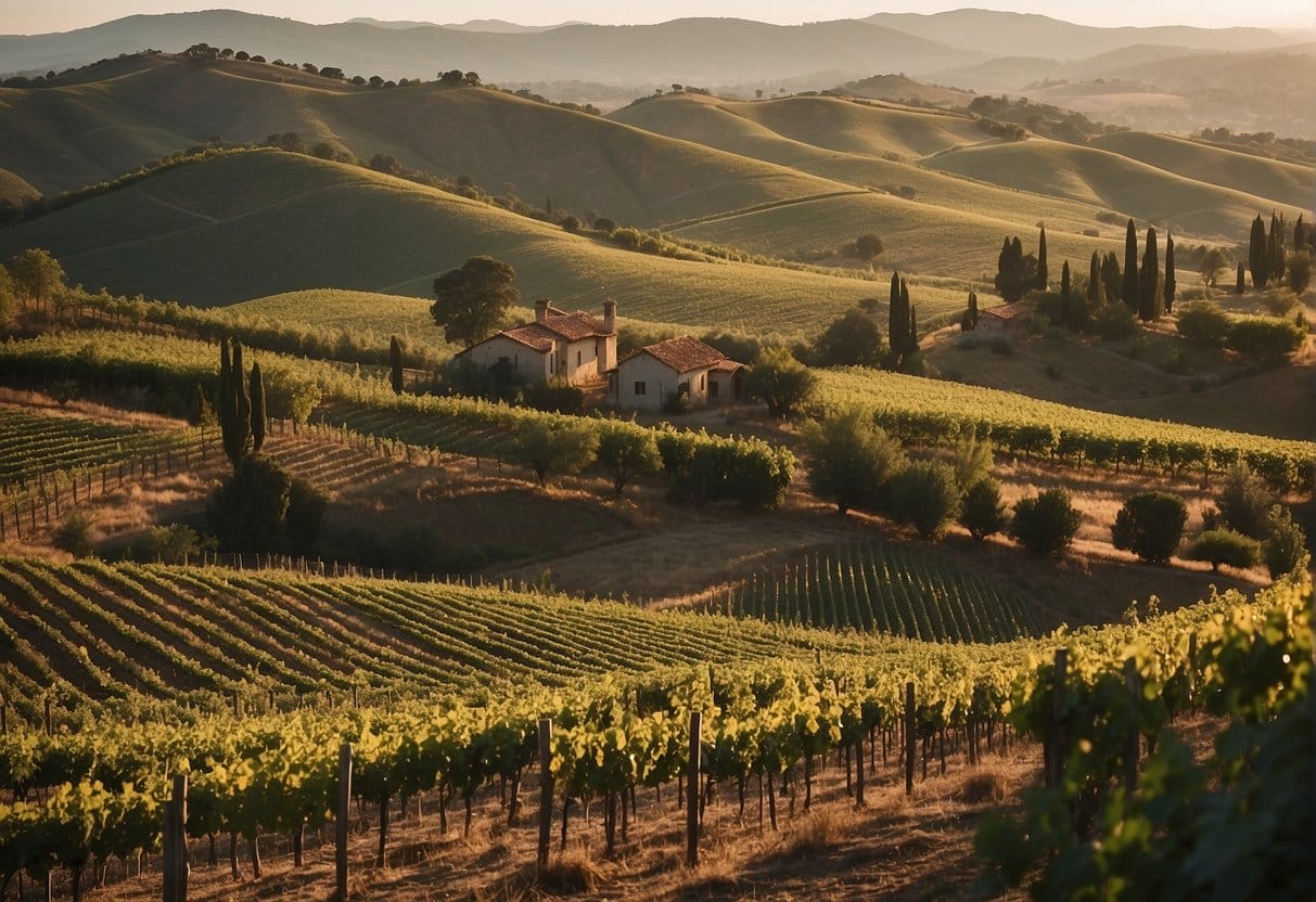 A picturesque view of vineyards in the Veneto Wine Region, Italy.