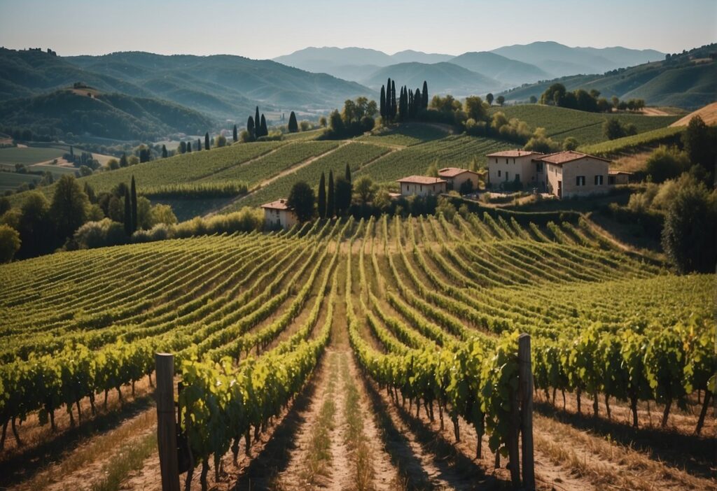 A vineyard in the Lombardy Wine Region, Italy.