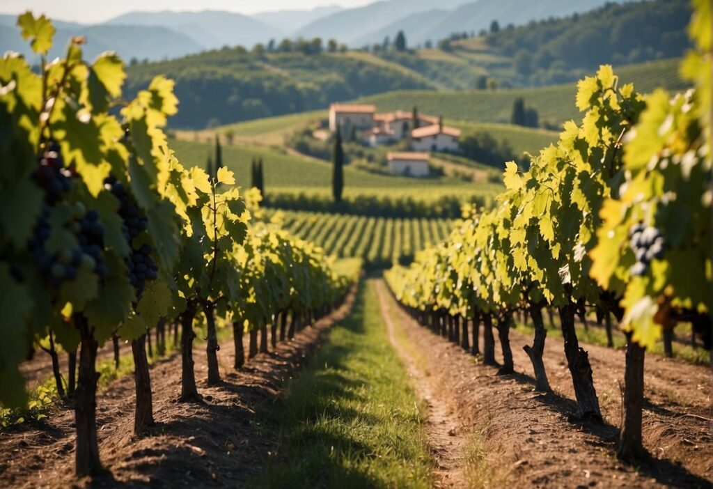 A vineyard in the Friuli wine region, Italy.