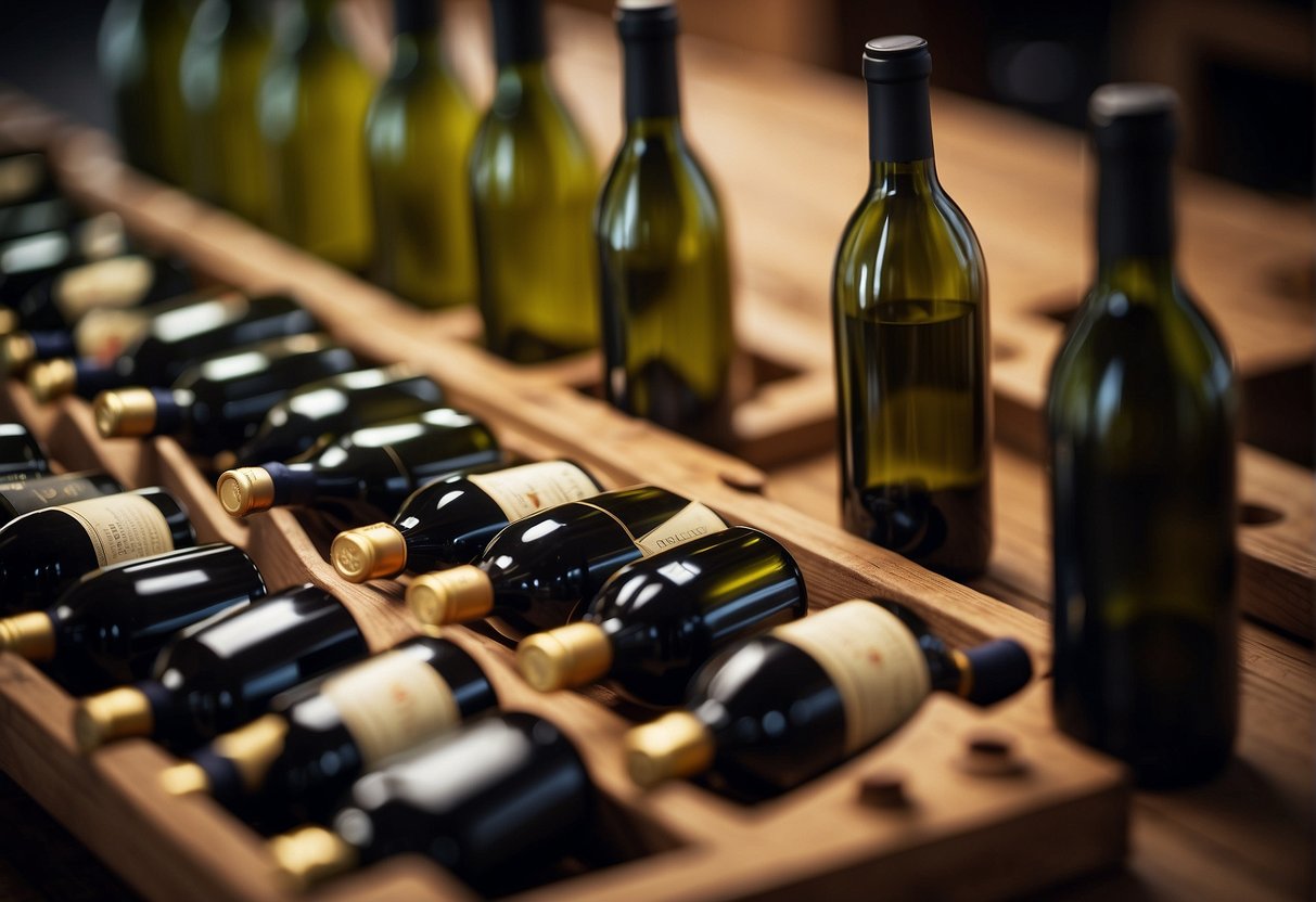 Bottles of wine being carefully arranged and organized for investment purposes