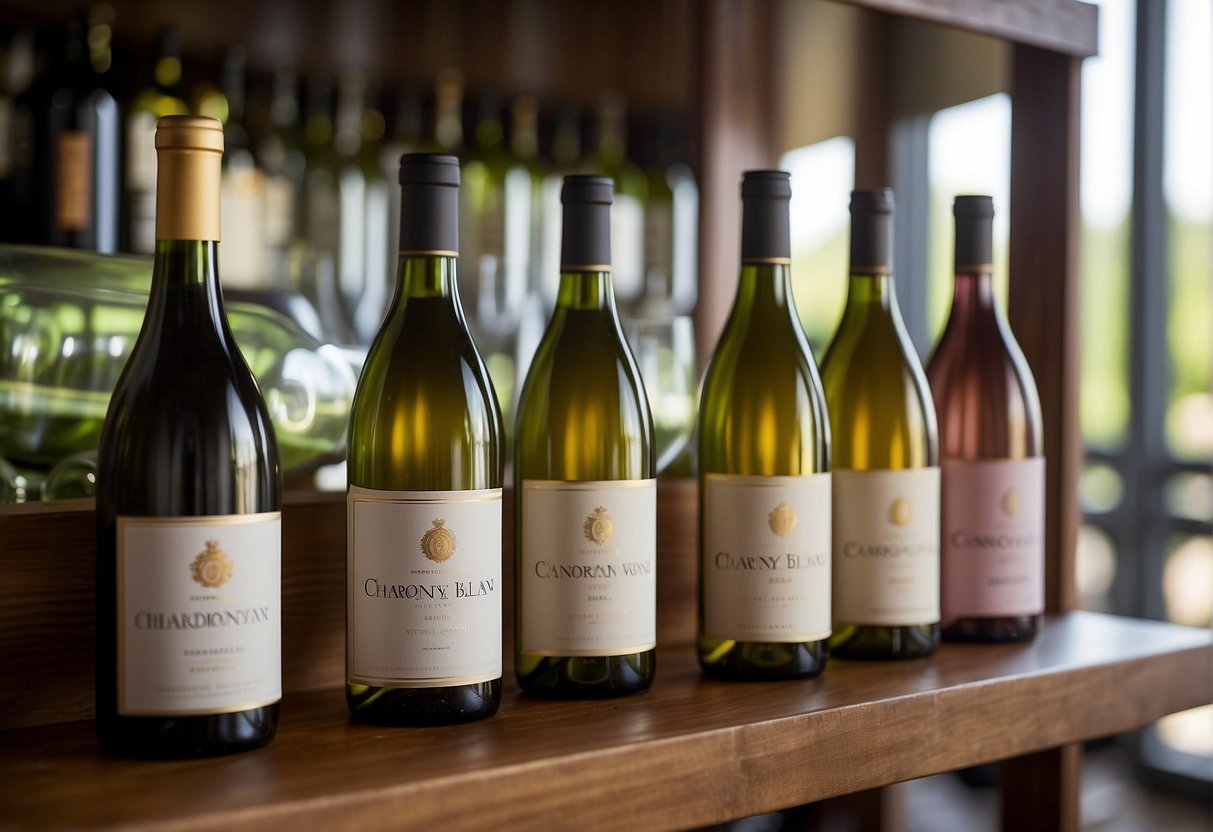 Various wine bottles labeled "Chardonnay," "Sauvignon Blanc," and "Rosé" sit on a shelf, their contents slowly deteriorating