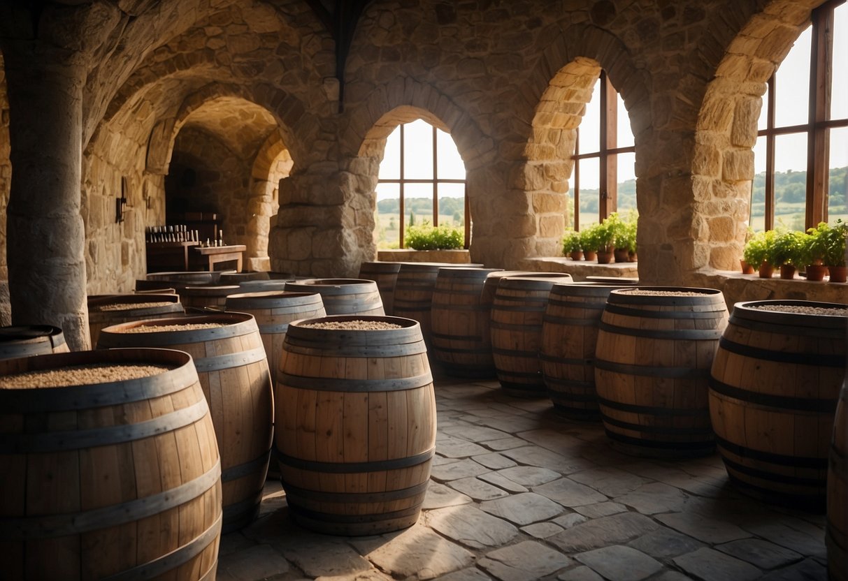 Medieval wine production: barrels, grapes, and soil quality. No human subjects