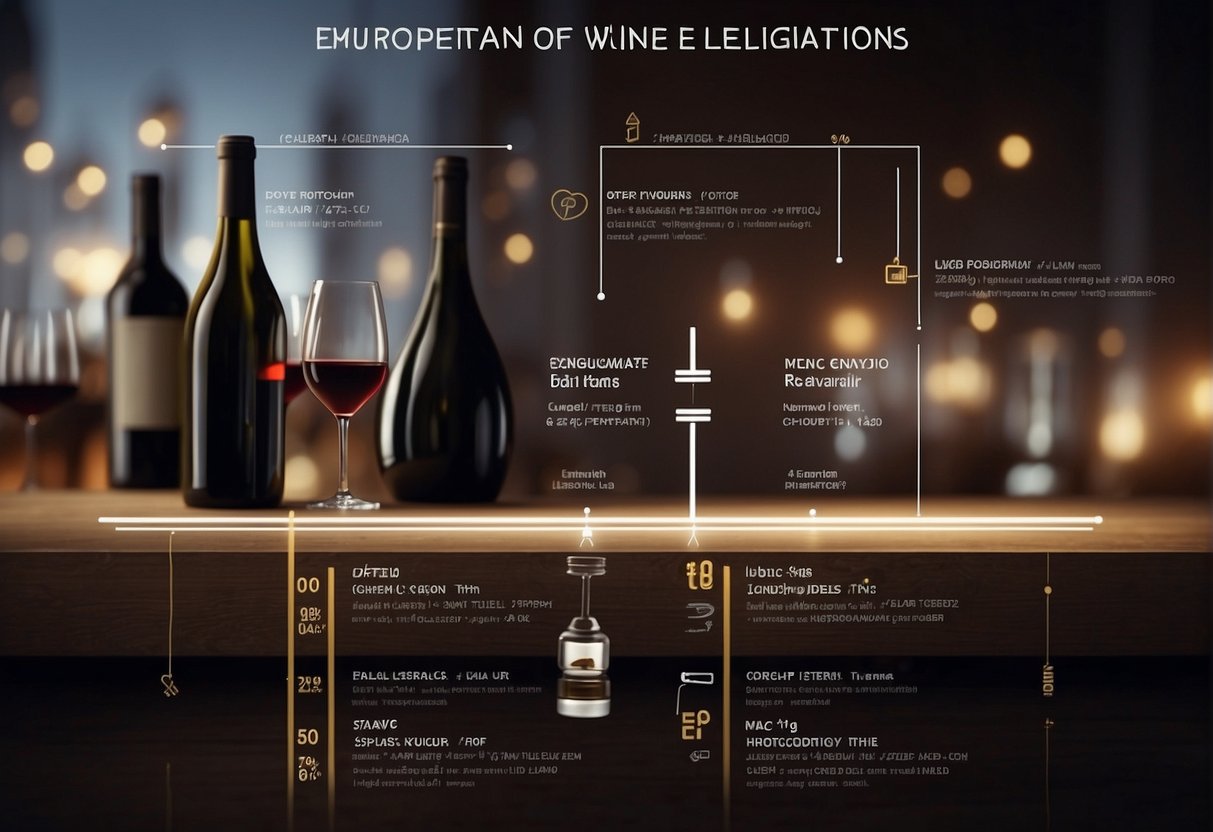 A timeline with key dates and changes in European wine legislation, from ancient times to modern regulations