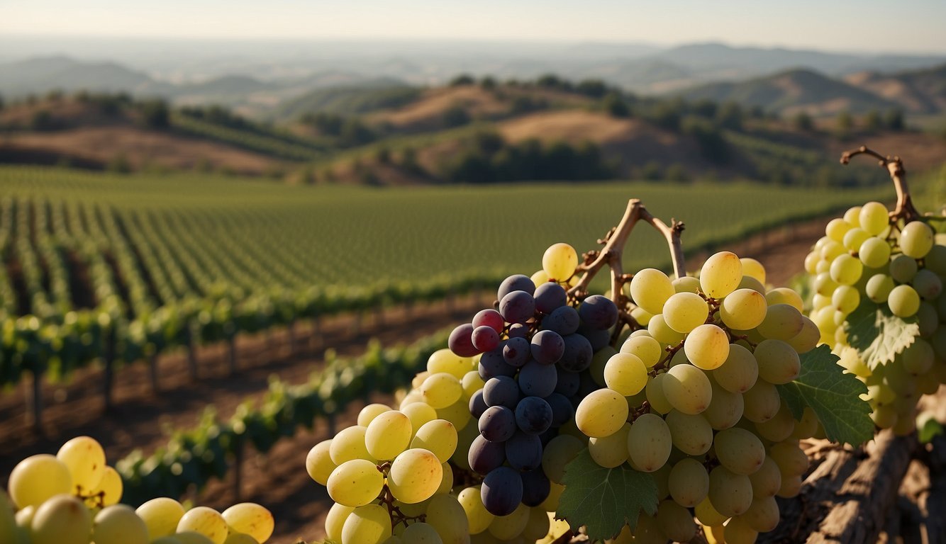 Vineyards sprawl across rolling hills, workers harvest grapes. Merchants negotiate deals in bustling marketplaces. Wine flows at lavish banquets, a symbol of wealth and sophistication