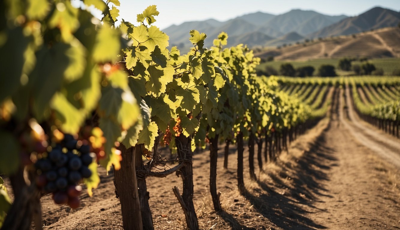 Vineyards spread across the California landscape, influenced by Spanish missions, showcasing the development of the modern wine industry