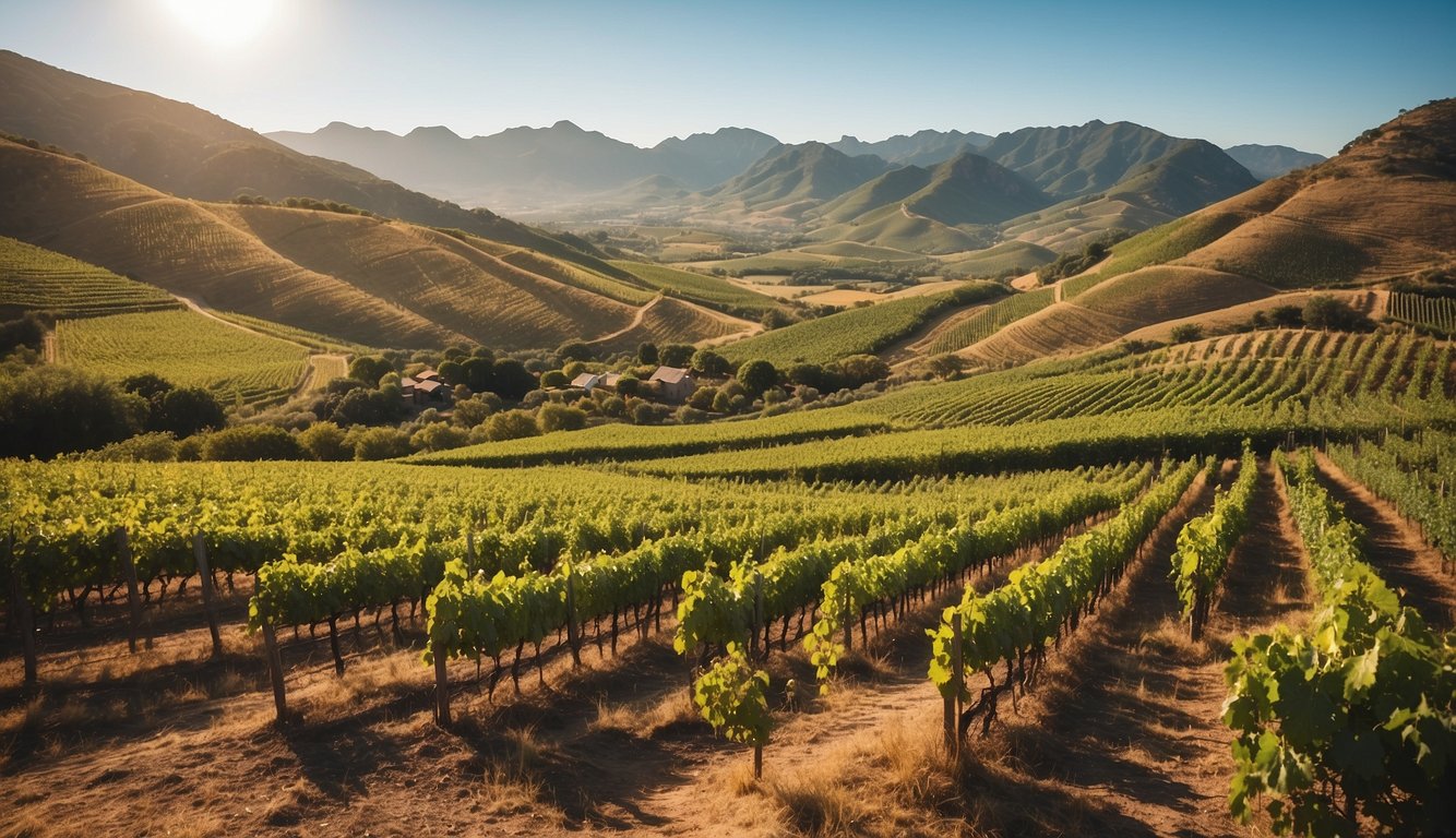 Vineyards sprawl across rolling hills, basking in the warm South African sun. A winery stands proudly, blending colonial heritage with modern innovation