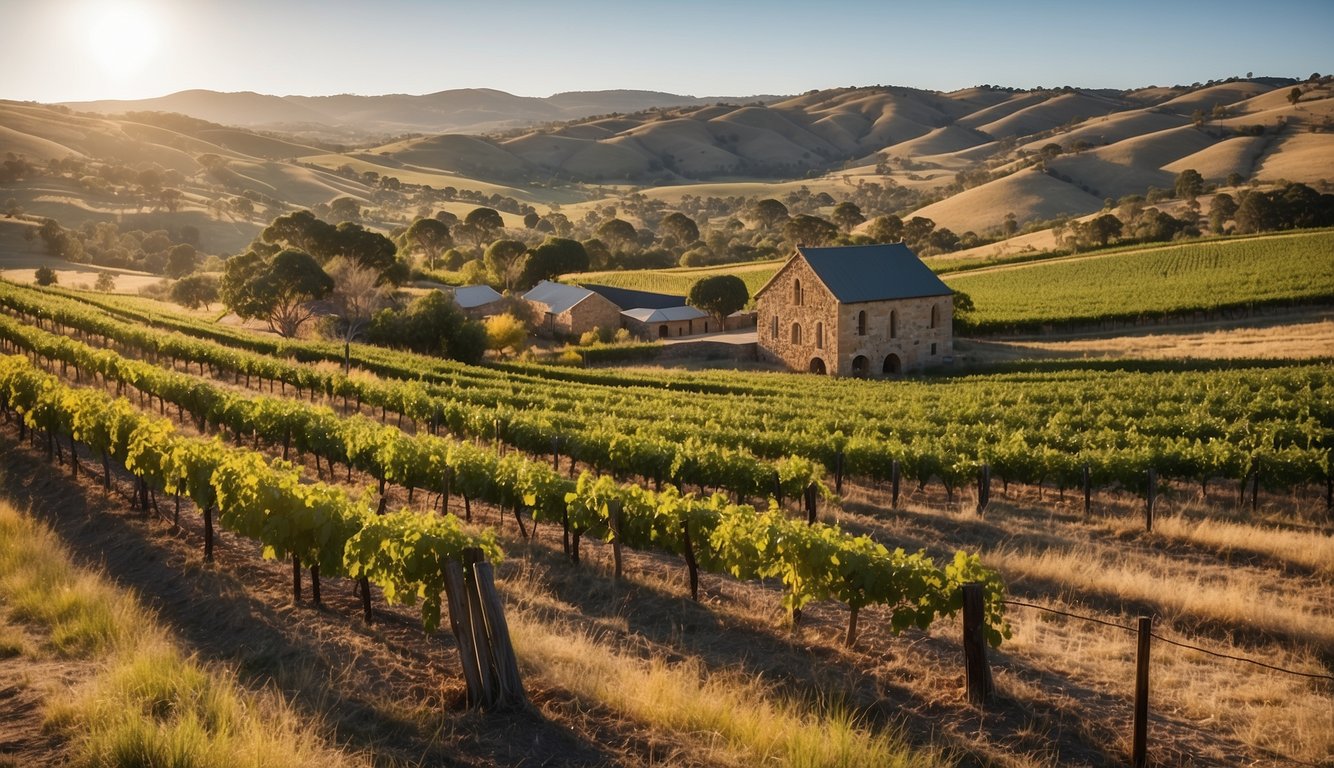 Rolling vineyard hills, historic stone cottages, and modern wineries dot the landscape of Barossa Valley, showcasing the evolution from German settlers to global recognition