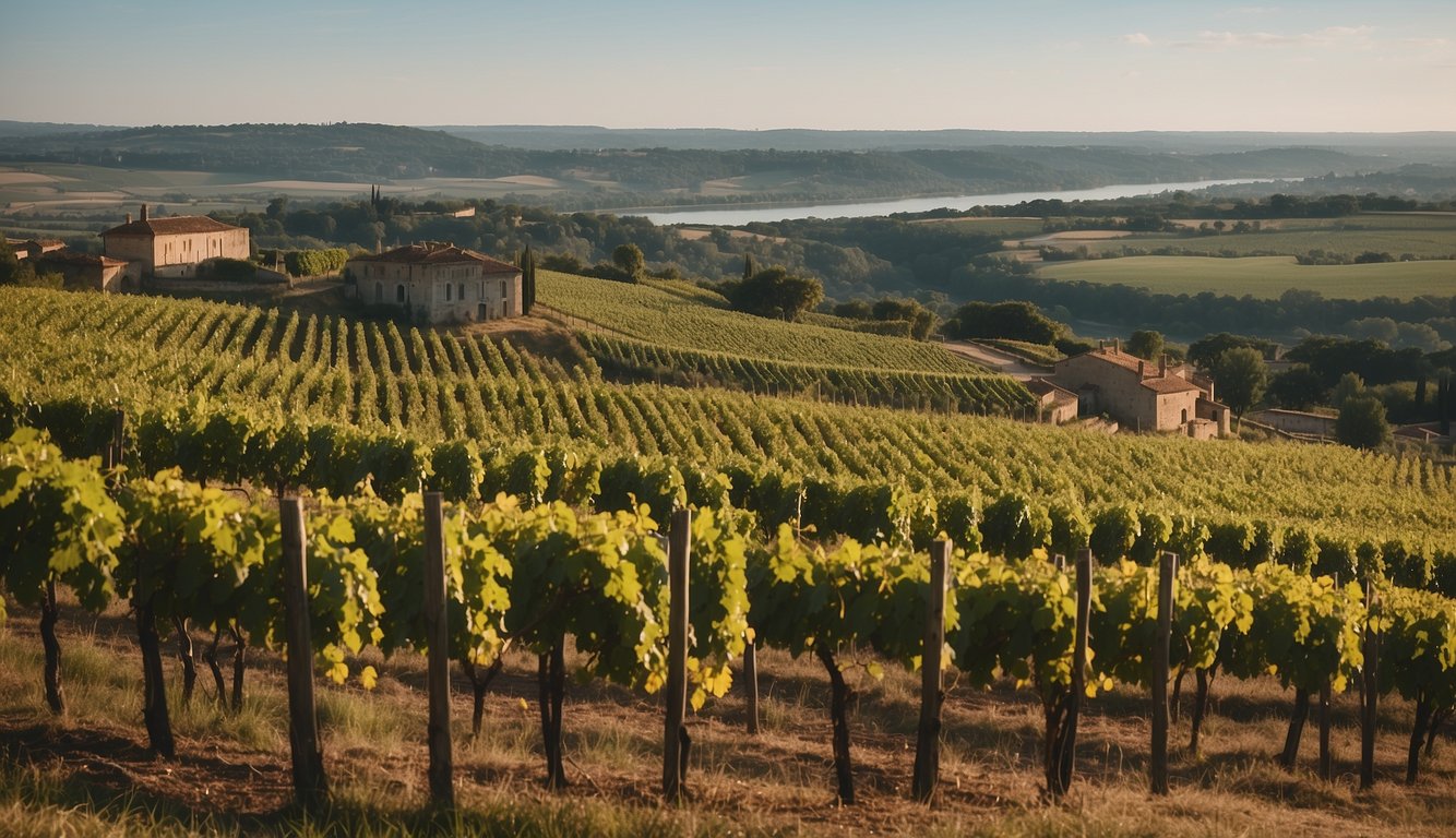 Vineyards sprawl across rolling hills, ancient chateaux stand sentinel, and the Garonne River winds through the picturesque landscape of Bordeaux, France's premier wine region