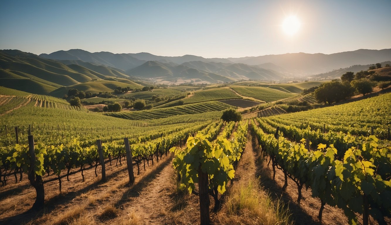 Lush vineyards sprawl across diverse landscapes, from rolling hills to sun-drenched valleys, showcasing the global expansion of viticulture