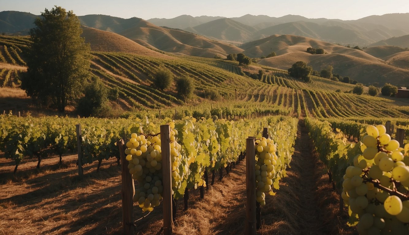 Vineyards sprawl across rolling hills, workers harvest grapes. A grand Renaissance banquet features flowing wine, inspiring lively conversation and artistic expression