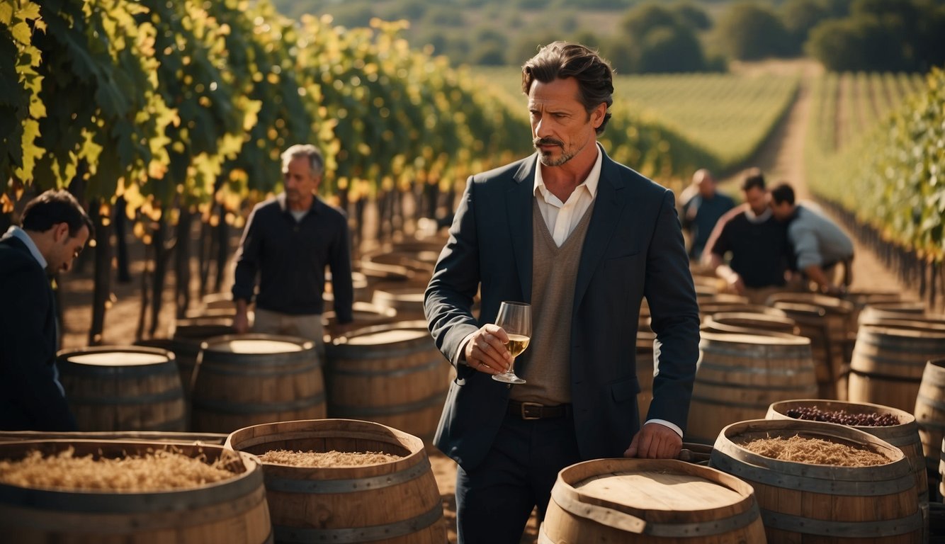 Vineyards spread across continents, ships filled with barrels of wine, and explorers exchanging winemaking techniques
