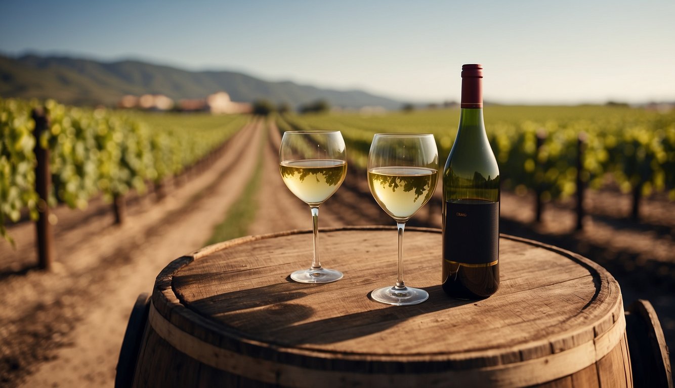 Vineyards spreading across continents, ships sailing with barrels, and bustling trade ports symbolize the global impact of the Age of Exploration on wine regions and economies