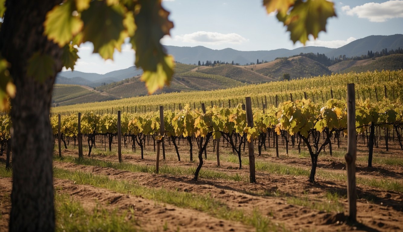 A vineyard devastated by a natural disaster, followed by the gradual recovery and rebuilding of the winemaking process over time