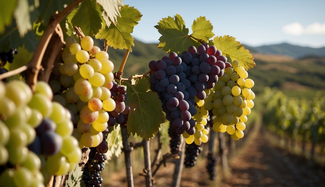Vineyards spanning across continents, with diverse landscapes and climates. Grapes being harvested and processed into wine, reflecting global wine trends