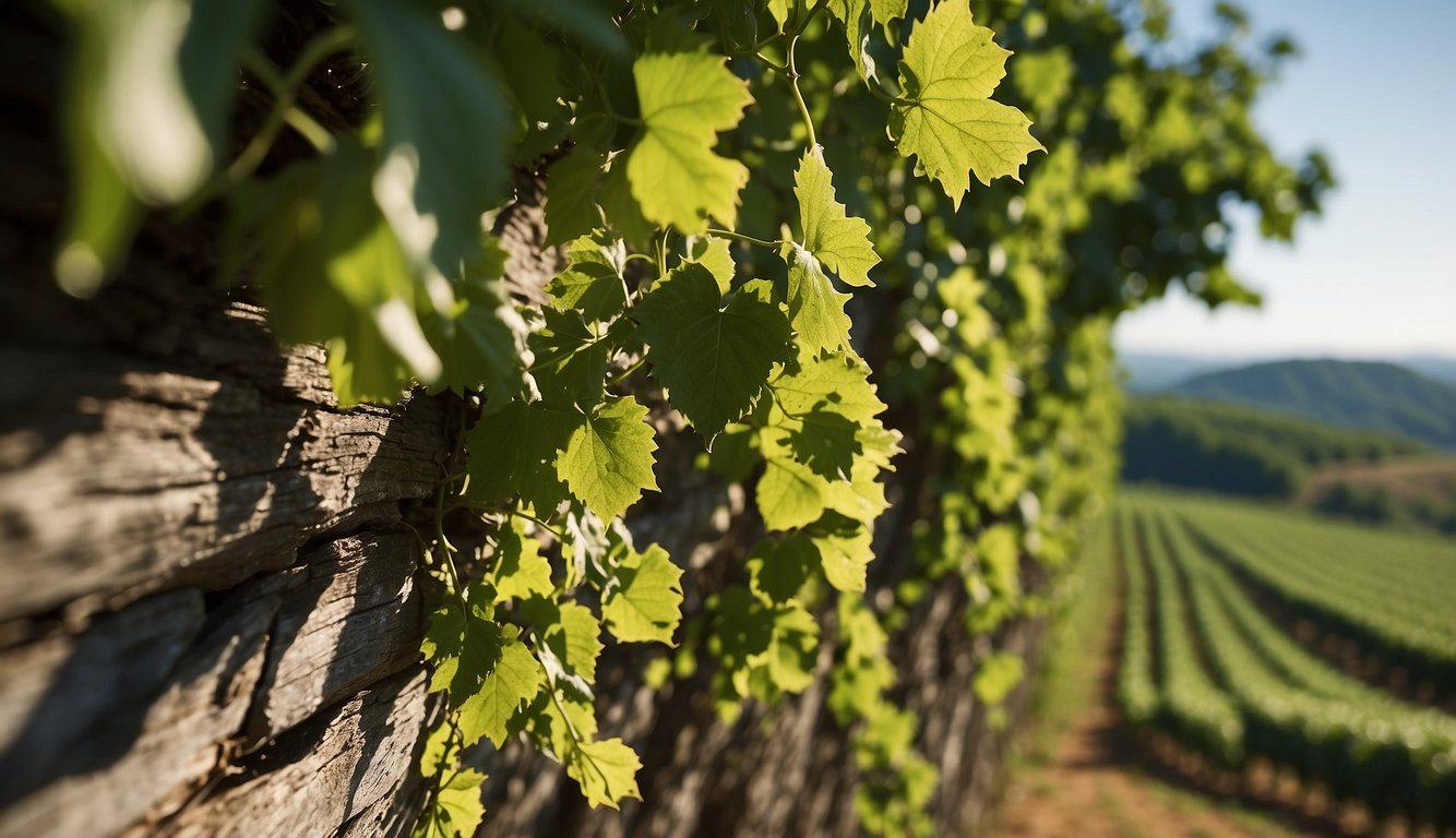 Lush green vines climb up the rolling hills of Three Sisters Vineyards, surrounded by the beauty of the Georgia countryside