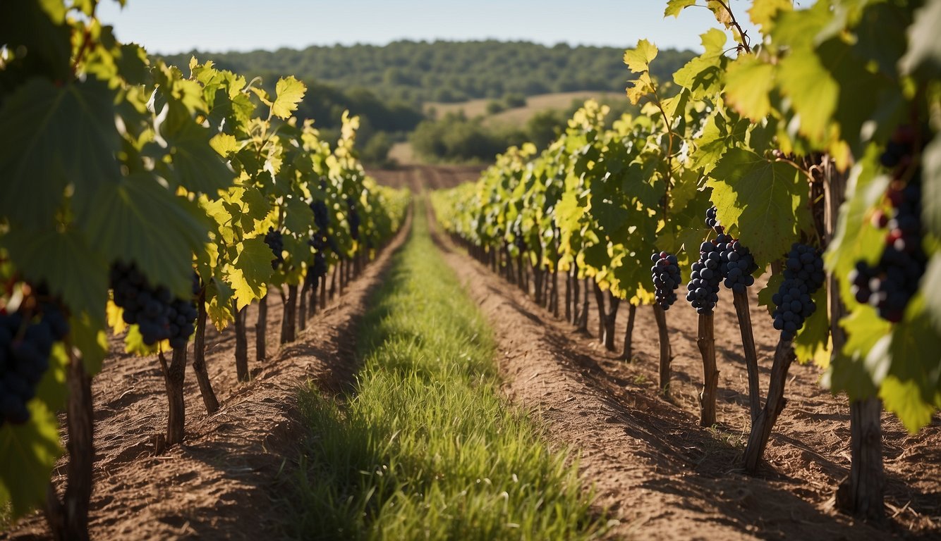 Lush vineyard rows at Native Spirits Winery, Oklahoma's top 10