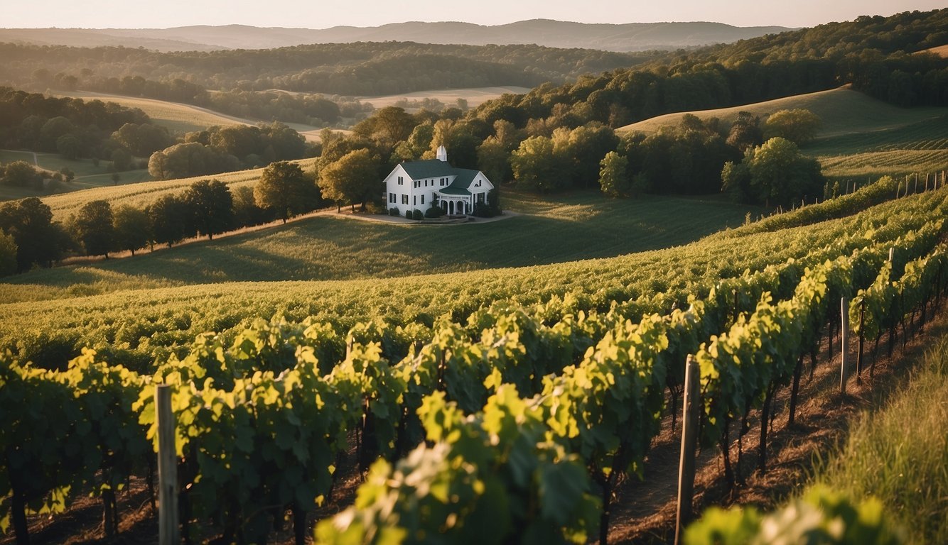 Rolling hills, lush vineyards, and a charming winery nestled in the Maryland countryside. Chapel Hill Farm exudes tranquility and natural beauty