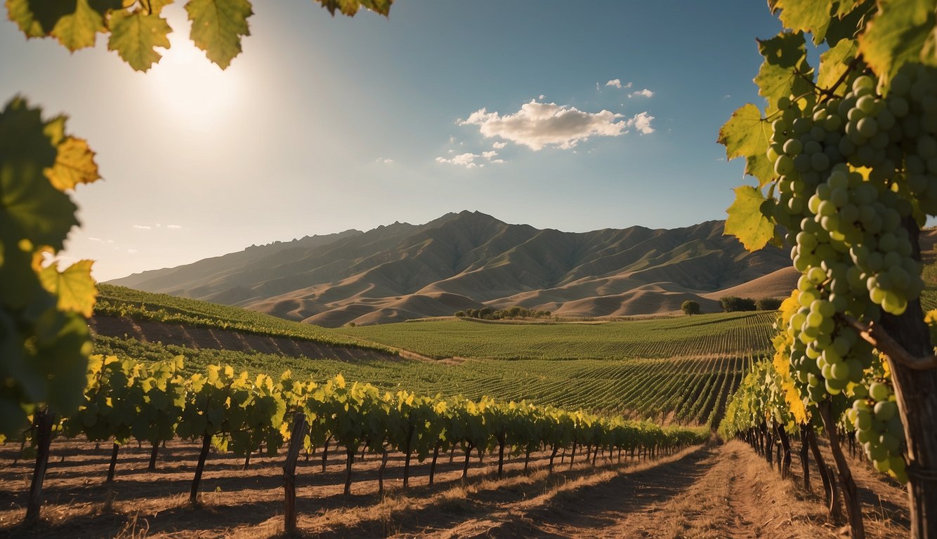 Lush vineyards sprawl under a bright Utah sky, rows of grapevines stretching into the distance. A charming tasting room beckons visitors to sample the finest wines