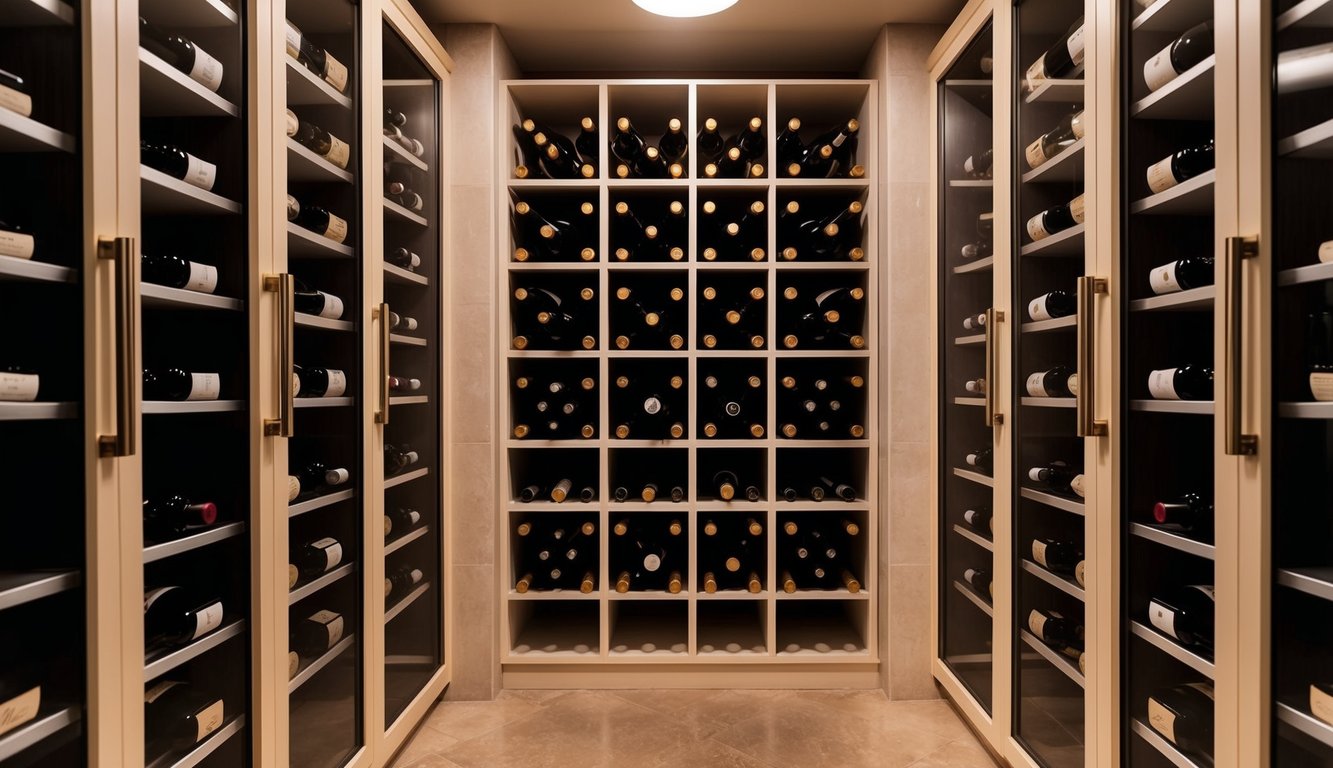 A wine cellar with multiple temperature-controlled zones for storing different wines at their ideal conditions