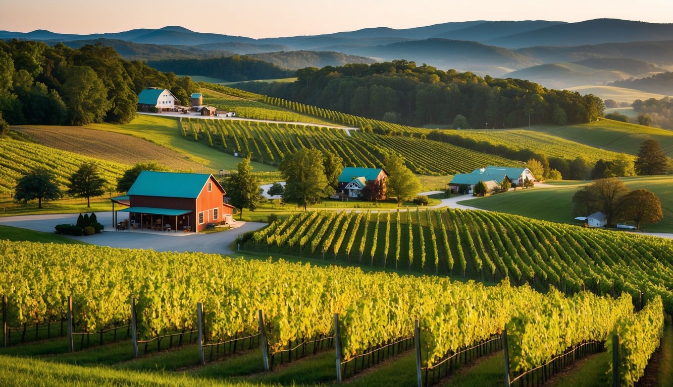 Rolling hills, lush vineyards, and charming wineries dot the Tennessee countryside. A serene setting for wine tours in Tennessee