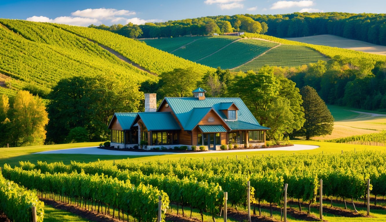 Rolling hills, lush vineyards, and a charming tasting room nestled in the countryside of West Virginia