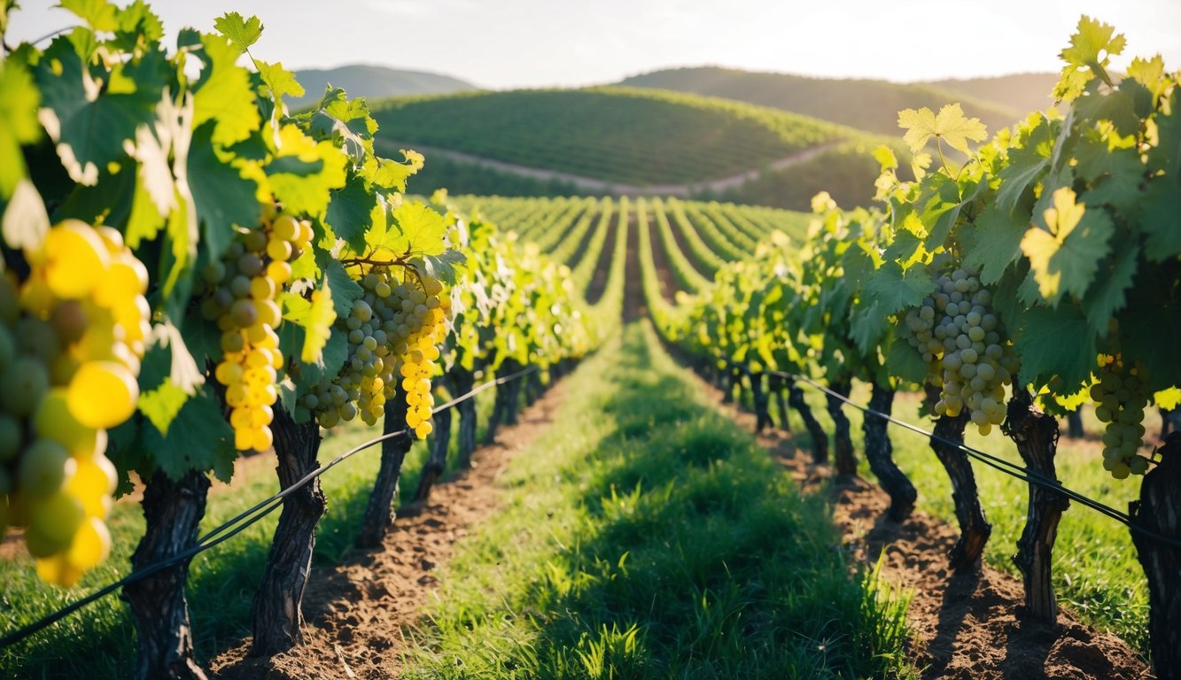 Rolling hills of vineyards under the warm Virginia sun. Grapes hang heavy on the vines, waiting to be picked for wine tours